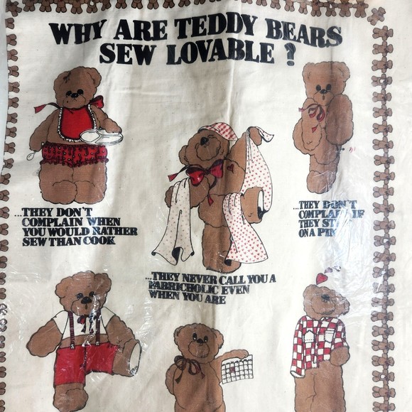 Vintage Daisy Kingdom  Fabric Panel Teddy Bears #234 Silk Screen Sew Quilt - Picture 5 of 9